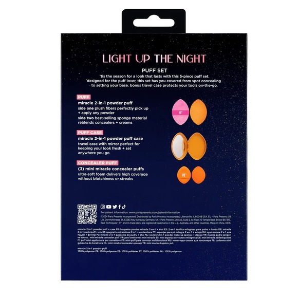 Real Techniques Light Up The Night Puff Set 5 Piece Set - Picture 2 of 5